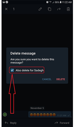 حذف دائمی پیام های تلگرام
