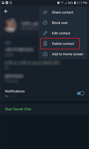 چطور یک مخاطب را از تلگرام حذف کنیم