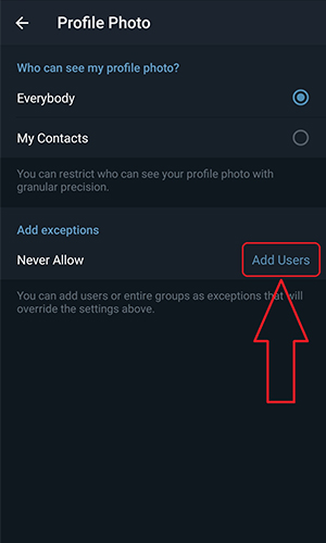 قفل کردن عکس پروفایل تلگرام از دیگران