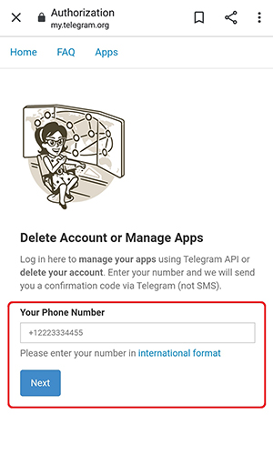 آموزش حذف حساب تلگرام با گوشی