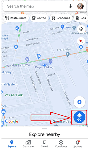 کشیدن مسیر در گوگل مپ