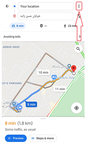 چگونه در گوگل مپ مسیر را ذخیره کنیم